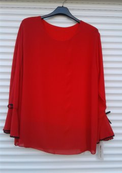 Bluza  Rosie din voal cu mâneca clopot