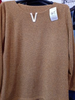 Bluza Bej cu V