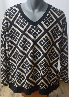 Bluza Crem cu Negru, mărime universală 