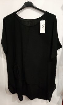 Bluza Neagră Mare si lungă de colant