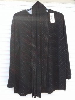 Bluza Neagra cu esarfa și sclipici 