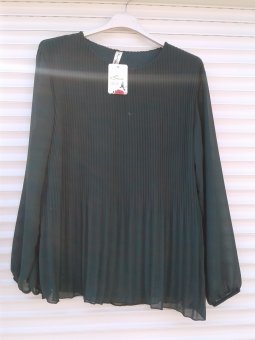 Bluza Neagra plisata din voal