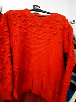 Bluza Rosie cu Sclipici Argintiu