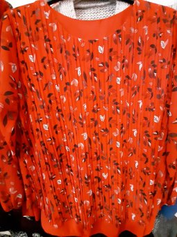 Bluza Rosie din Voal cu Floricele