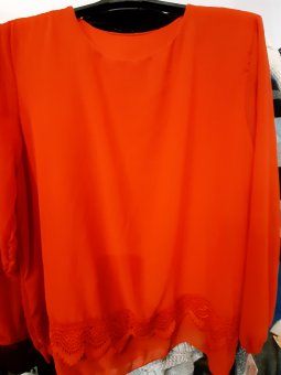 Bluza Rosie din Voal cu puțină Danteluta  la poale