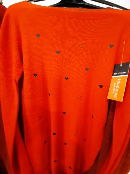 Bluza Rosie Imprimata cu Inimioare