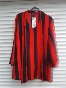Bluza voal Roșie cu dungi negre