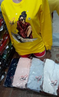 Bluze bumbac imprimate cu maneca lunga