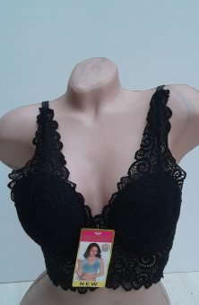 Bustiera Neagra din Dantela