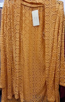 Cardigan Mustar din Dantela