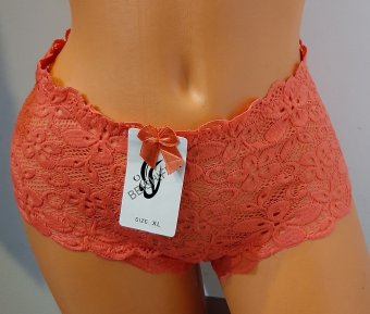 Chiloți Somon din dantelă tip boxer 