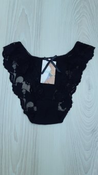 Chilot negru din bumbac cu dantela