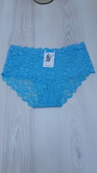 Chilot tip boxer din dantela albastru