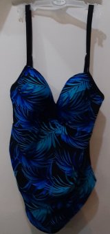 Costum baie negru cu albastru dintr o piesa
