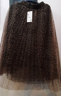 Fustă Animal Print Plisata din voal