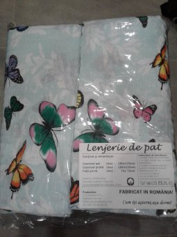Lenjerie de pat creponata din bumbac