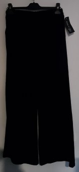 Pantaloni Bleumarin de Catifea pe elastec cu buzunare, evazati