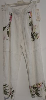 Pantaloni din In 3/4 Imprimati cu buzunare pe elastec 