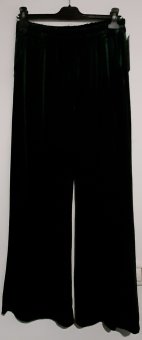 Pantaloni Verde Închis de Catifea pe elastec cu buzunare, evazati