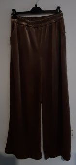 Pantaloni Maro de Catifea pe elastec cu buzunare, evazati