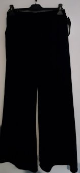 Pantaloni Negri de Catifea pe elastec cu buzunare, evazati