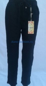 Pantaloni Negri din In