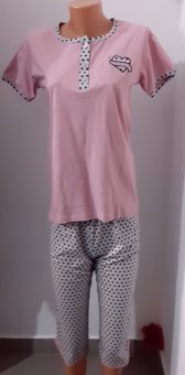 Pijama Dama din Bumbac de vara cu pantalon 3/4