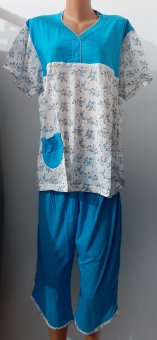 Pijama Dama din Bumbac de vara cu pantalon 3/4 