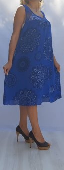 Rochie Albastra din Panza Imprimata