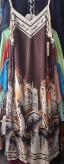 Rochie imprimanta Italia cu bretelute
