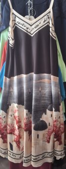 Rochie imprimata Italia cu bretelute 