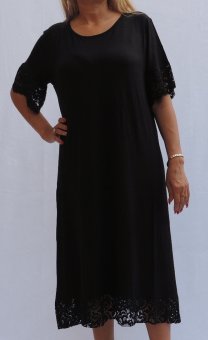 Rochie Neagra din bumbac cu dantela