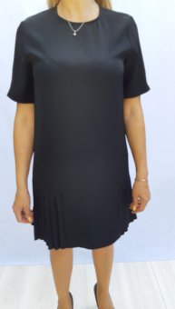 Rochie neagra eleganta cu pliuri pe poale