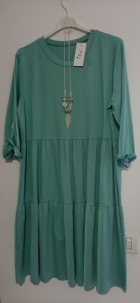 Rochie Turcoaz din Bumbac, croiala largă 