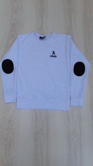 Tricou de Baieti Alb din Bumbac cu Coate
