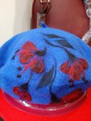 Basc Indigo Lână cu floare