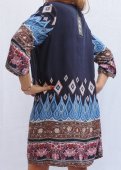 Bluza Dama Albastra cu Imprimeu Colorat 