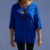 Bluza dama albastra din In