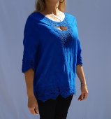 Bluza dama albastra din In