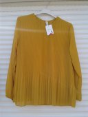Bluza Mustar plisata din voal