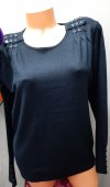 Bluza Neagră cu nasturi pe umeri