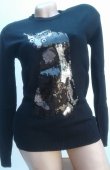 Bluza Neagra cu maneca lunga cu pisica din paiete