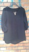Bluza Neagra cu mâneci reglabile