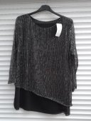 Bluza Neagra din voal cu paiete 