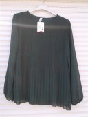 Bluza Neagra plisata din voal