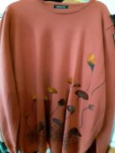 Bluza Portocalie din Casmir Imprimata cu Maci