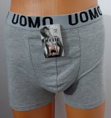 Boxeri Gri Uomo Albi din Bumbac 