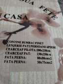 Lenjerie de pat cu flori din bumbac/finet pentru pat dublu 