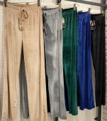 Pantaloni Evazati din Catifea pe elastec 