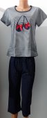 Pijama Dama din Bumbac de vara cu pantalon 3/4